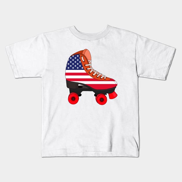 Roller Skating United States Kids T-Shirt by DiegoCarvalho